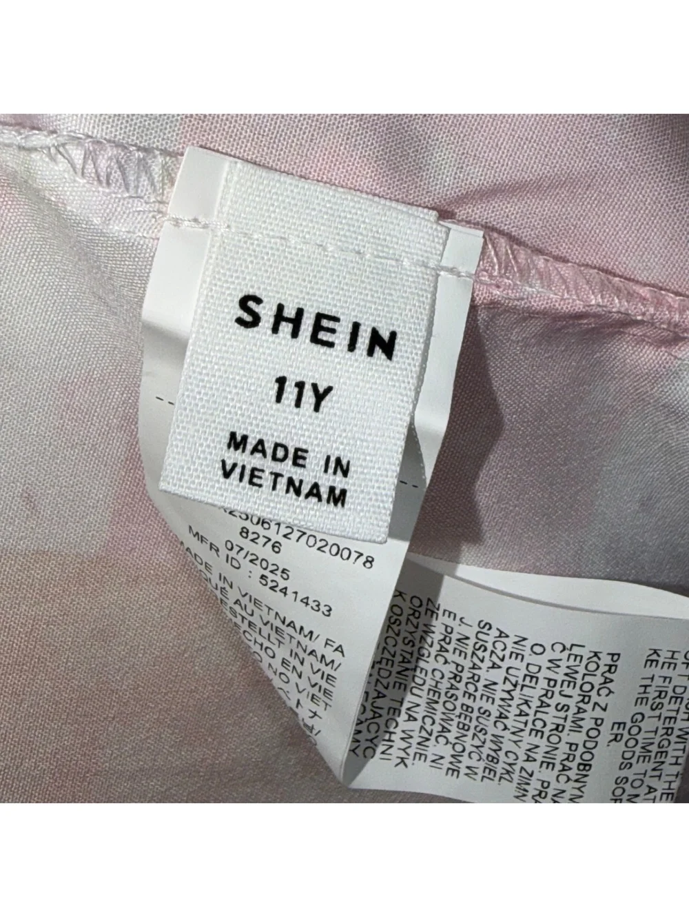SHEIN Girls Size 11Y Patchwork Floral Tiered Maxi Dress Pink Bow Straps